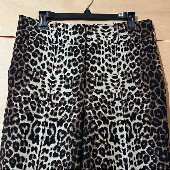 Veronica Beard | Lago Trouser Pants Tailored Pintuck Leopard Print Size 10 - Picture 4 of 12